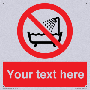 Custom Do not use this device in a bathtub shower or water-filled reservoir